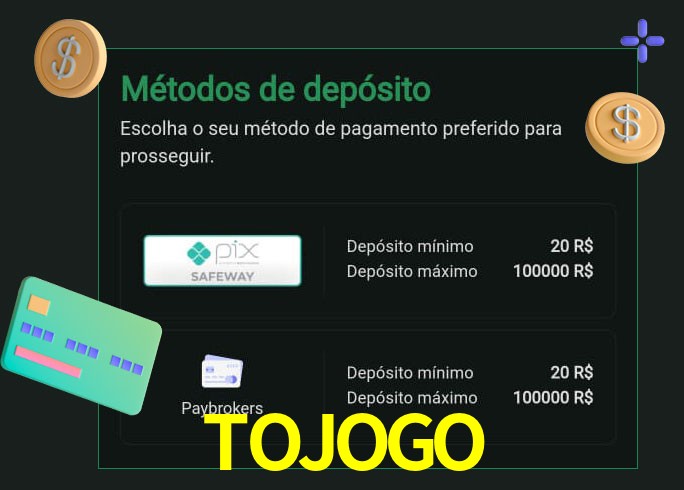 O cassino TOJOGO oferece uma grande variedade de métodos de pagamento